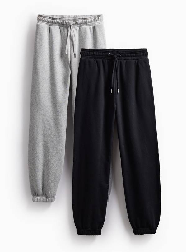 Black & Grey Wide Leg Joggers 2-Pack XL